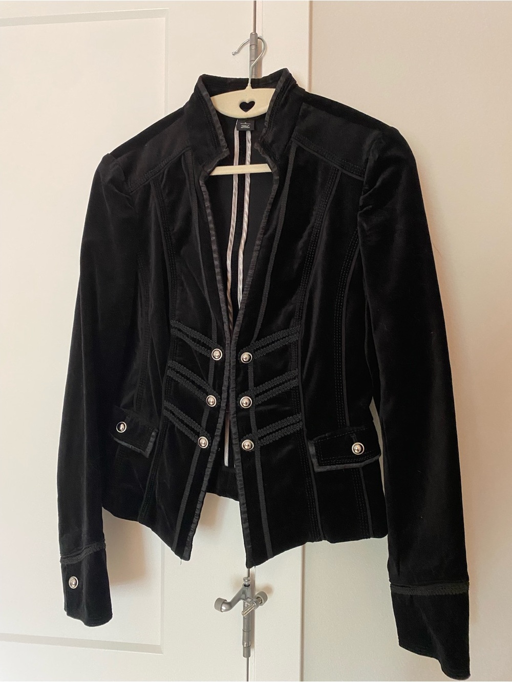 White House Black Market Black Velvet Military-Style Blazer NWOT